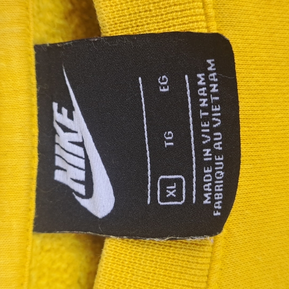 Nike embroidered mustard yellow & white men's XL pullover crew neck sweatshirt - Picture 5 of 6
